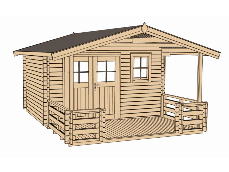 Weka Gartenhaus 136 Gr. 2 mit Vordach und Terrasse - Image 2