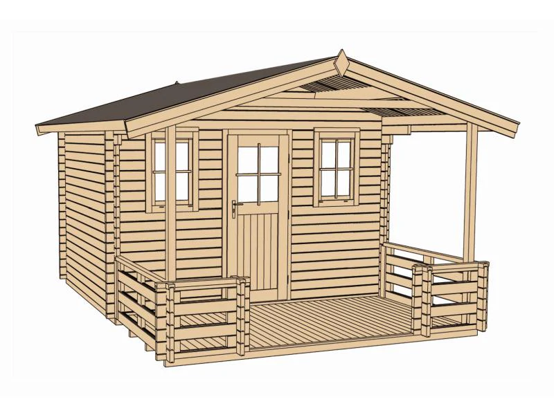 Weka Gartenhaus 138 Gr. 1 mit Vordach und Terrasse - Image 3