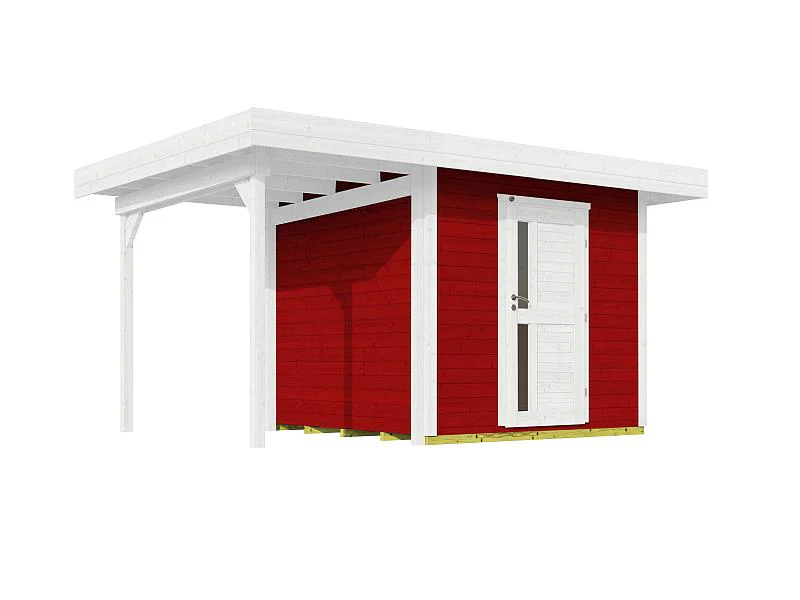 Weka Gartenhaus 172 Größe 2 schwedenrot mit Anbaudach 147 cm - Image 3