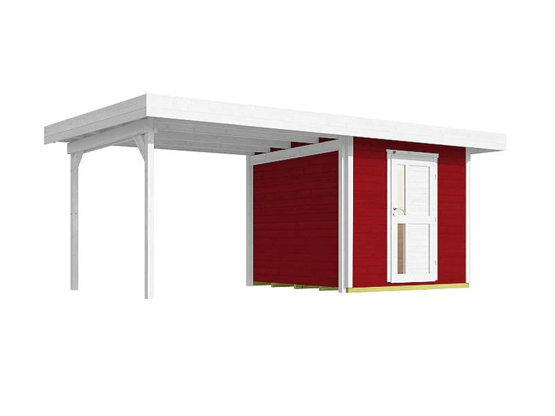 Weka Gartenhaus 172 Größe 2 schwedenrot mit Anbaudach 295 cm - Image 3