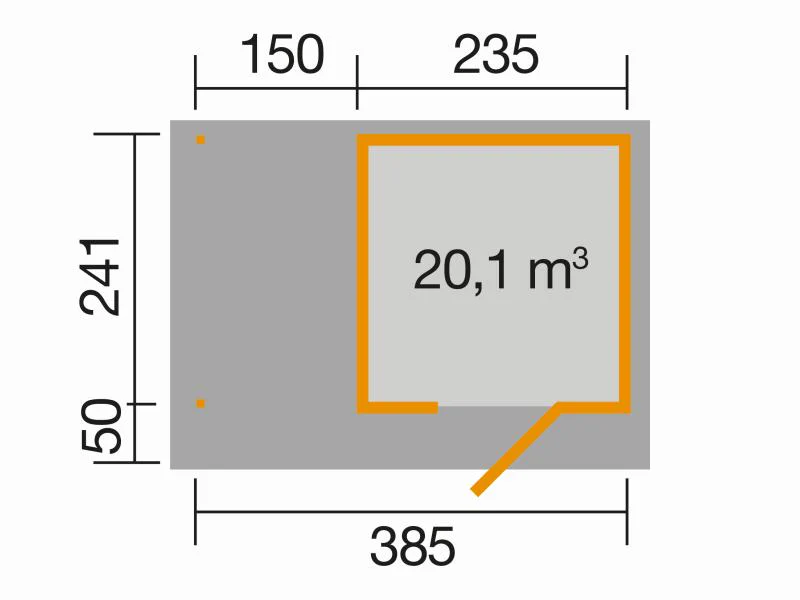 Weka Gartenhaus 172A Größe 1 anthrazit mit Anbaudach 147 cm - Image 3
