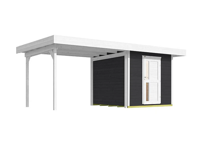 Weka Gartenhaus 172B Größe 1 anthrazit mit Anbaudach 295 cm - Image 2