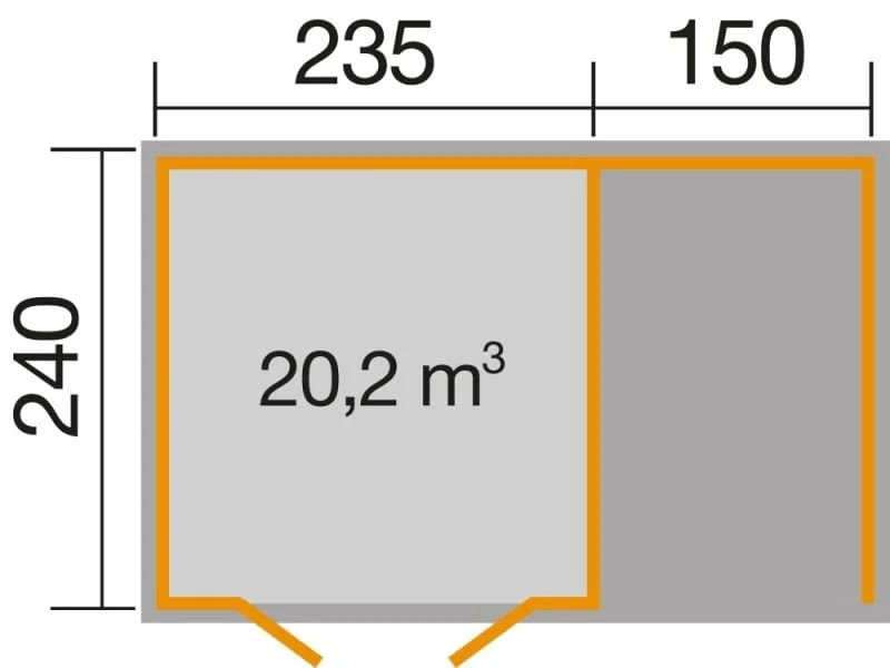 Weka Gartenhaus 179 A Größe 1 mit Anbau 150 cm - Image 3