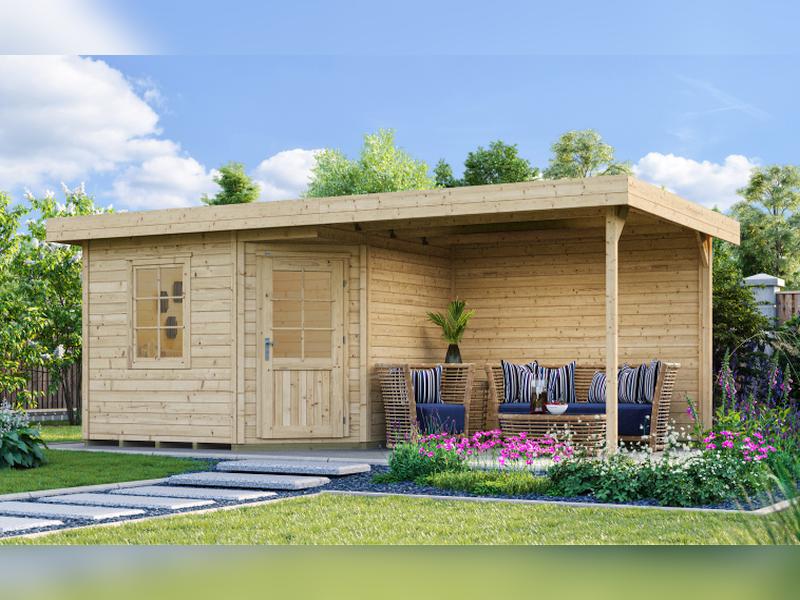 Weka Gartenhaus 213 Plus Gr 2 natur Anbau 300 cm