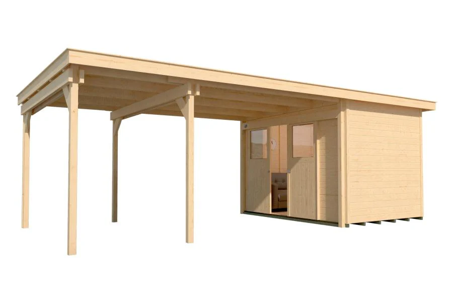 Weka Gartenhaus 225 Gr. 1 und Anbaudach 445 cm - Image 2