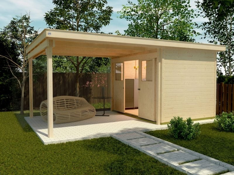Weka Gartenhaus 225 Gr. 2 und Anbaudach 300 cm