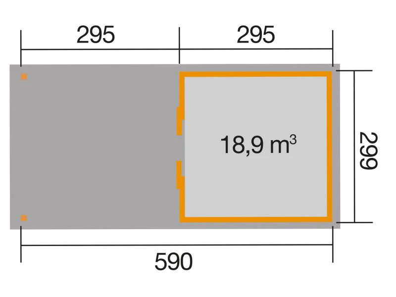 Weka Gartenhaus 225 Gr. 2 und Anbaudach 300 cm - Image 2