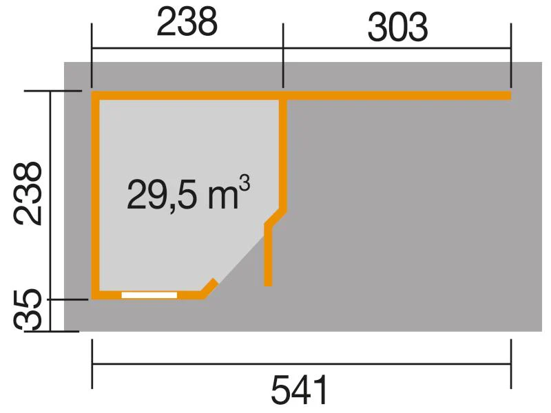Weka Gartenhaus 5-Eck-Haus 213 Gr 1 anthrazit Anbau 300 cm - Image 3