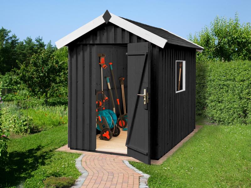 Weka Gartenhaus Schwedenhaus Größe 1 anthrazit