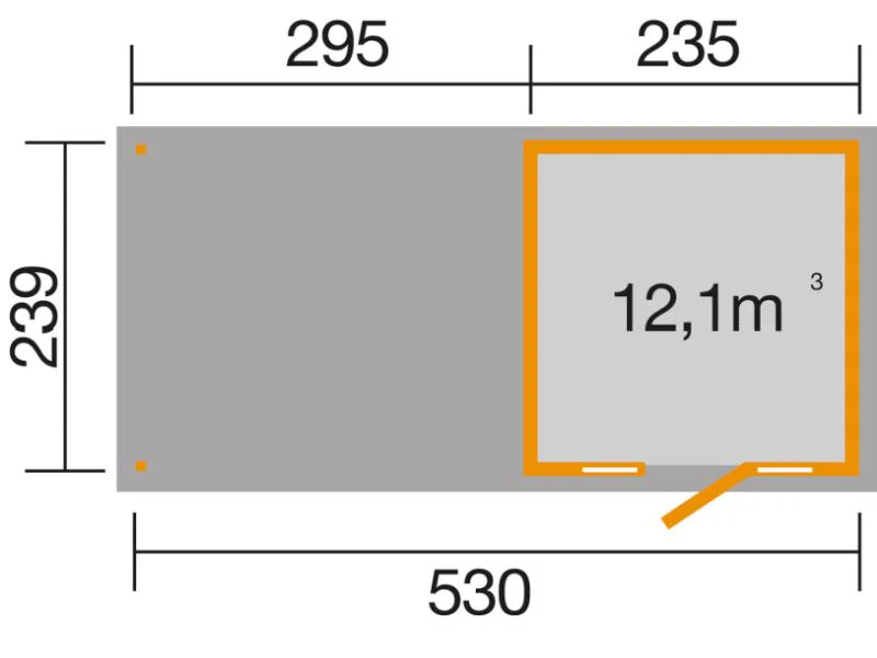 Weka Gartenhaus wekaLine 172 Größe 1 natur E-Glastür 2 Fensterpaneele Anbau 300 cm - Image 3