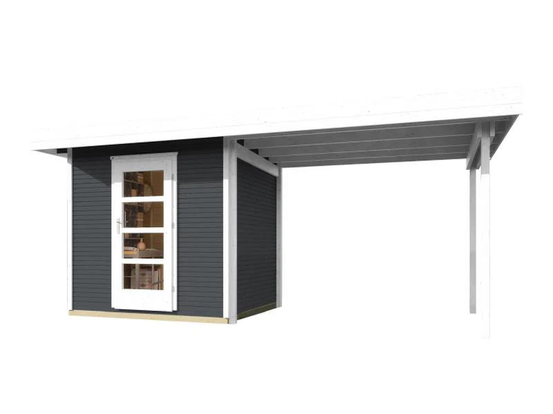 Weka Gartenhaus wekaLine 172 Größe 2 anthrazit Anbau 300 cm - Image 2