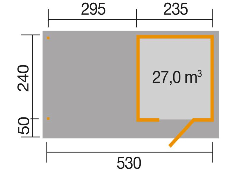 Weka Gartenhaus wekaLine 172 Größe 2 anthrazit Anbau 300 cm - Image 3