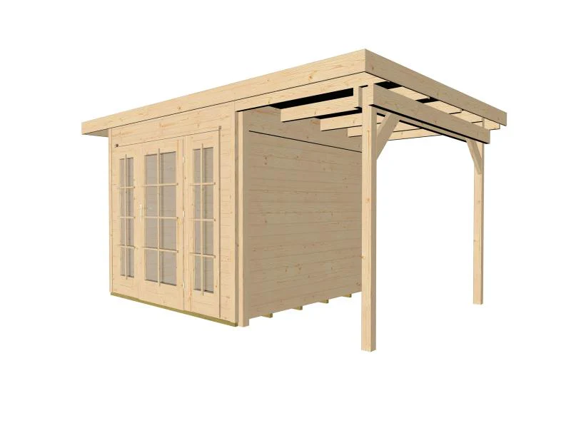 Weka Gartenhaus wekaLine 172 Größe 2 natur E-Glastür und 2 Fensterpaneele Anhang 300 cm - Image 2