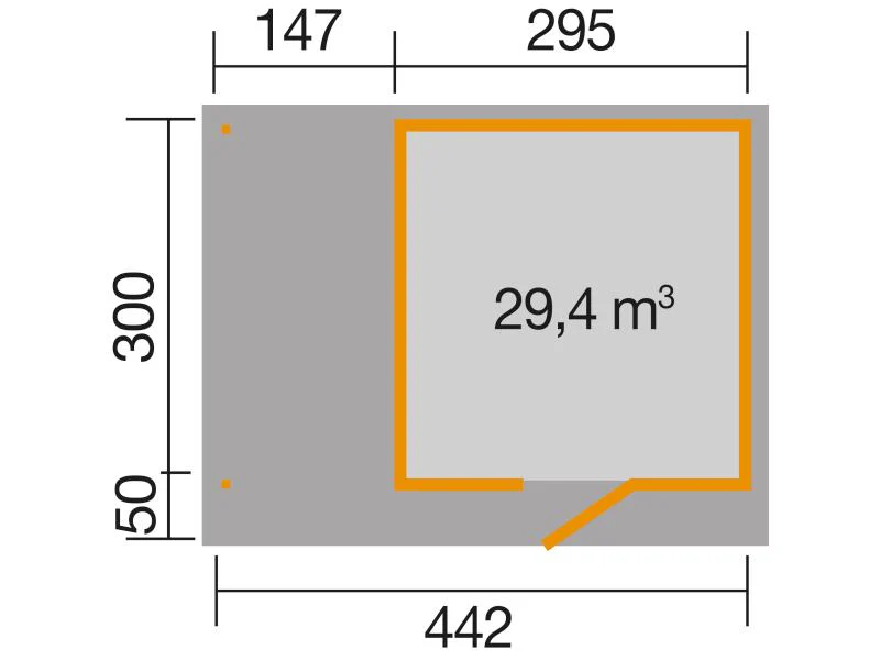 Weka Gartenhaus wekaLine 172 Größe 3 anthrazit Anbau 150 cm - Image 3
