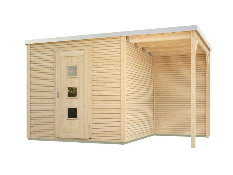 Weka Gartenhaus wekaLine 413 A Gr 1 natur mit Anbau 150 cm - Image 3