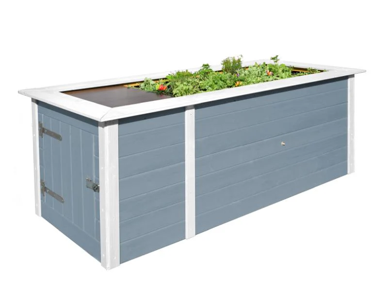 Weka Hochbeet 669 mit Ablagefläche und Abstellraum 205 x 79 cm grau - Image 2