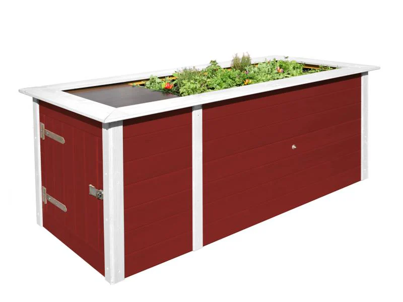Weka Hochbeet 669 mit Ablagefläche und Abstellraum 205 x 79 cm schwedenrot - Image 2
