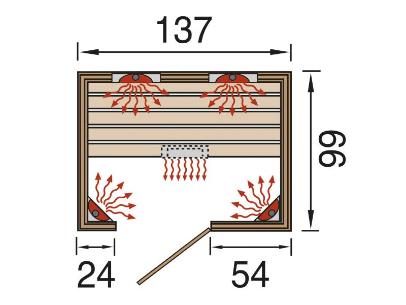 Weka Infrarotkabine Mila 2, anthrazit, mit Keramikstrahler, inkl. Saunahandtuch, Peelingsalz und Hon - Image 5