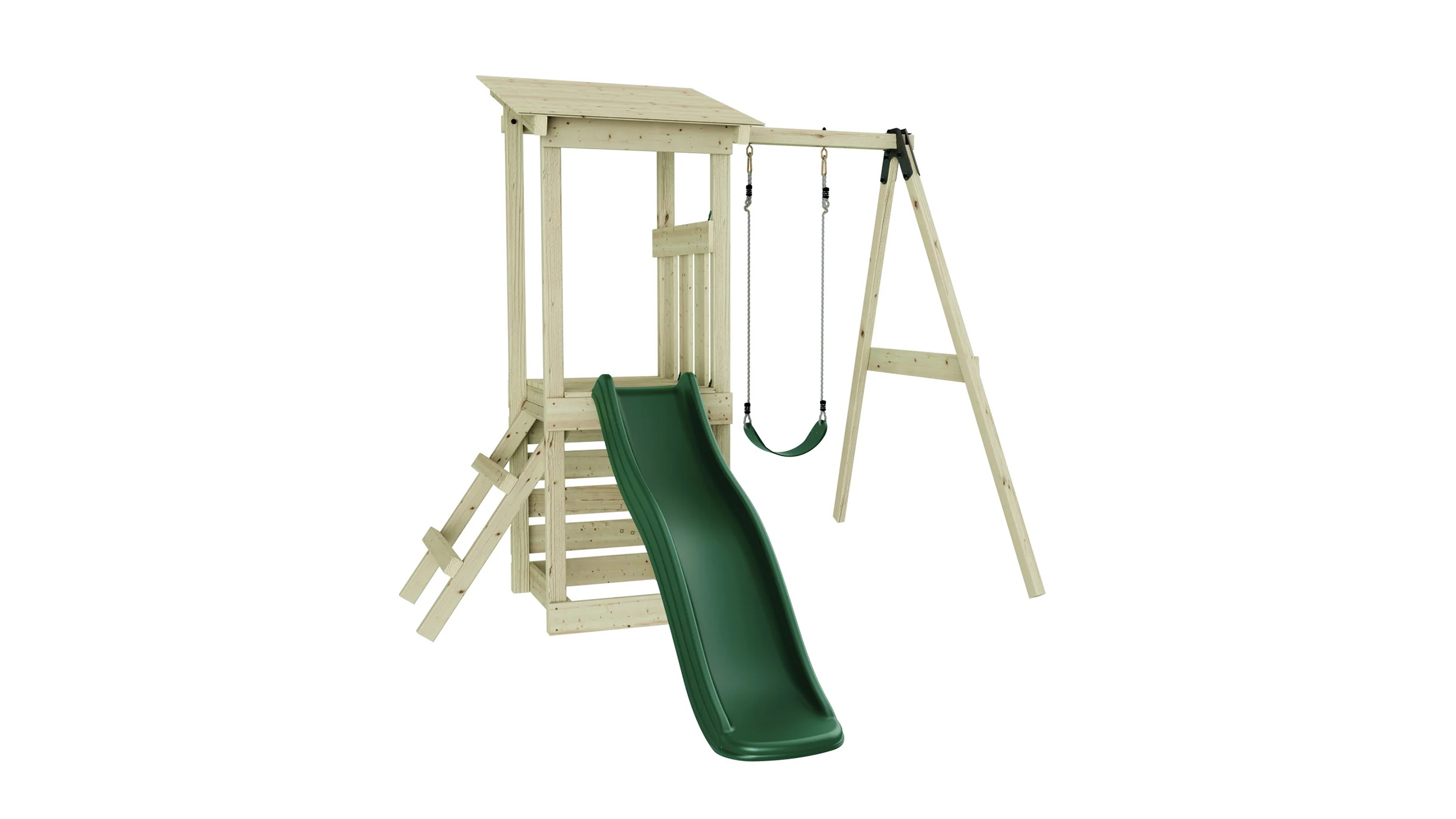 Weka Kinderspielturm Lyon inkl. Rutsche, Kletterwand und Einzelschaukel - Image 8