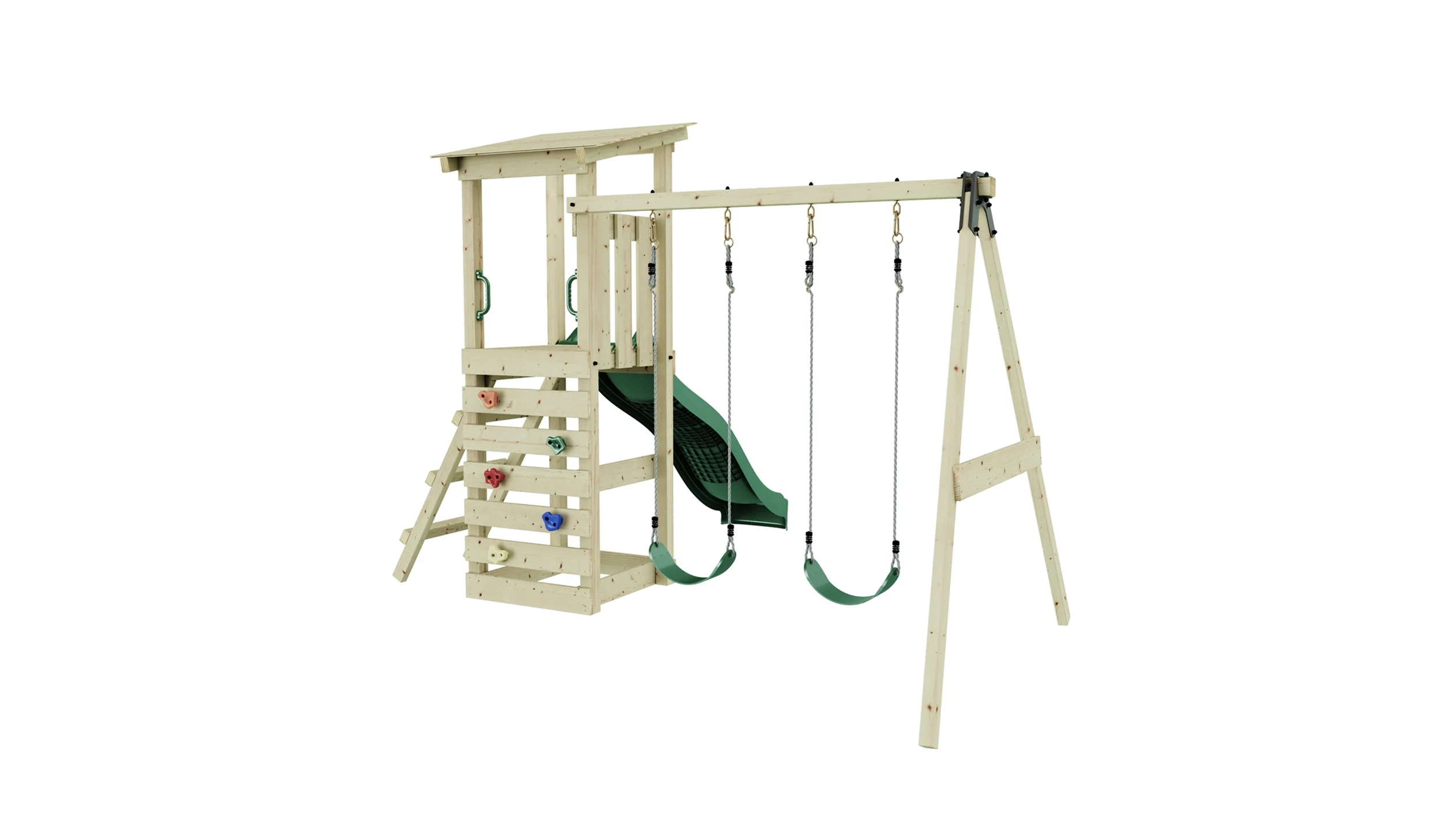Weka Kinderspielturm Neapel inkl. Rutsche, Kletterwand und Doppelschaukel - Image 3