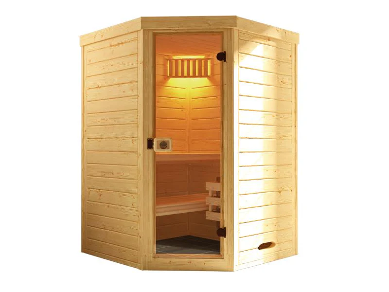 Weka Massivholz-Elementsauna Laukkala 1 GT, inkl. 3,6 kW Ofen Kompakt integr. Steuerung, mit Sauna- - Image 3