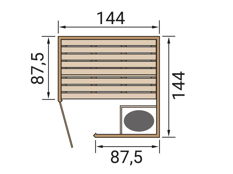 Weka Massivholz-Elementsauna Laukkala 1 GT, inkl. 4,5 kW Bioofen digitale Steuerung (BioS), mit Saun - Image 2