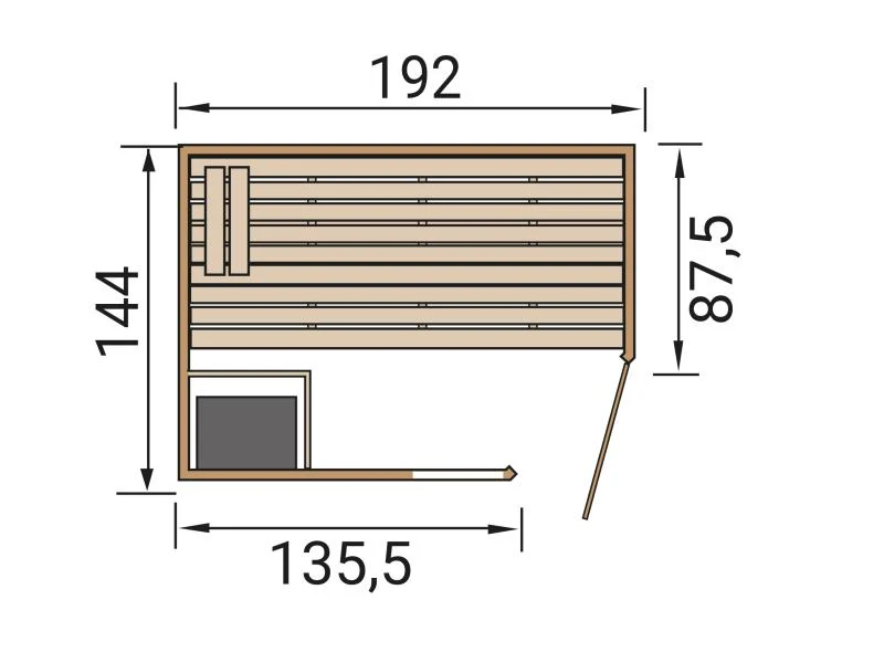 Weka Massivholz-Elementsauna Laukkala 2 GTF, inkl. 4,5 kW Bioofen digitale Steuerung (BioS), mit Sau - Image 2
