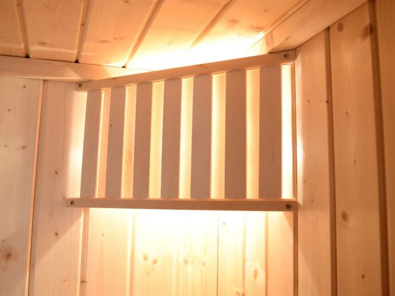 Weka Massivholz-Elementsauna Laukkala 2 GTF, inkl. 4,5 kW Ofen digitale Steuerung (OS), mit Saunaleu - Image 7