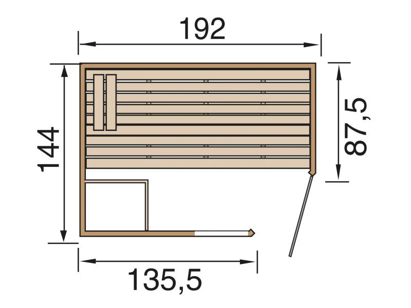 Weka Massivholz-Elementsauna Laukkala 2, inkl. 7,5 kW OS mit Saunaleuchtenset - Image 2
