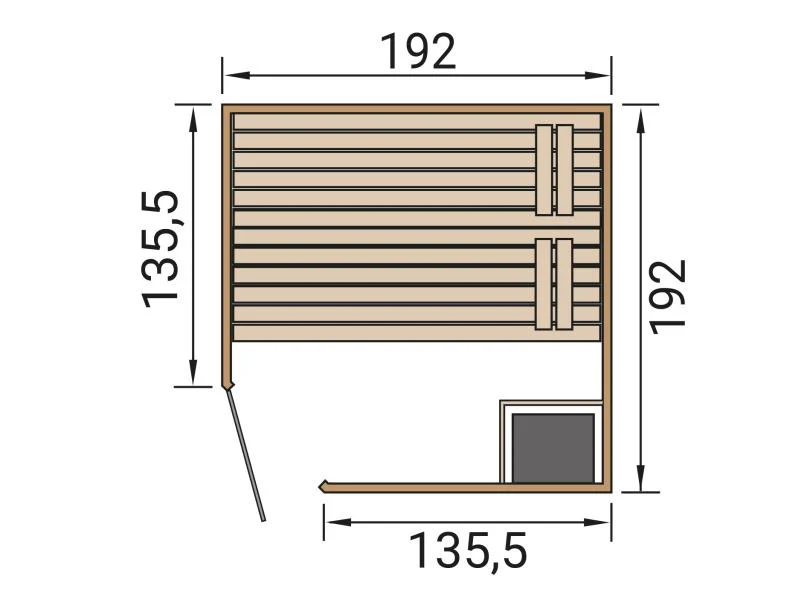 Weka Massivholz-Elementsauna Laukkala 3 GTF inkl. 7,5 kW Bioofen digitale Steuerung, mit Saunaleucht - Image 3