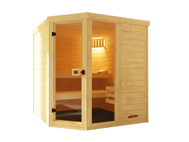 Weka Massivholz-Elementsauna Laukkala 3 GTF inkl. Saunaleuchtenset - Image 2