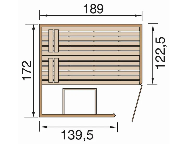 Weka Massivholzsauna 38 mm Valida Eck 1.8 GT - Image 2
