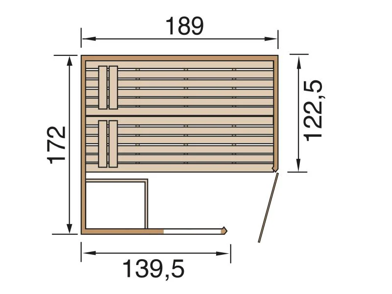 Weka Massivholzsauna 38 mm Valida Eck 1.8 GTF - Image 3