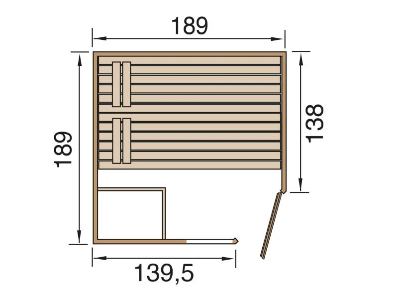 Weka Massivholzsauna 38 mm Valida Eck 2 GTF - Image 2