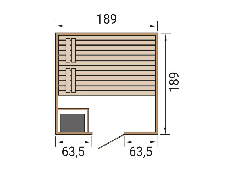 Weka Massivholzsauna Valida 3 GT, inkl. 5,4 kW Ofen Kompakt integr. Steuerng, Ganzglastür - Image 3