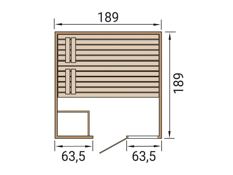 Weka Massivholzsauna Valida 3 GTF, inkl. 5,4 kW Ofen Kompakt integr. Steuerng, Ganzglastür und Fenst - Image 3