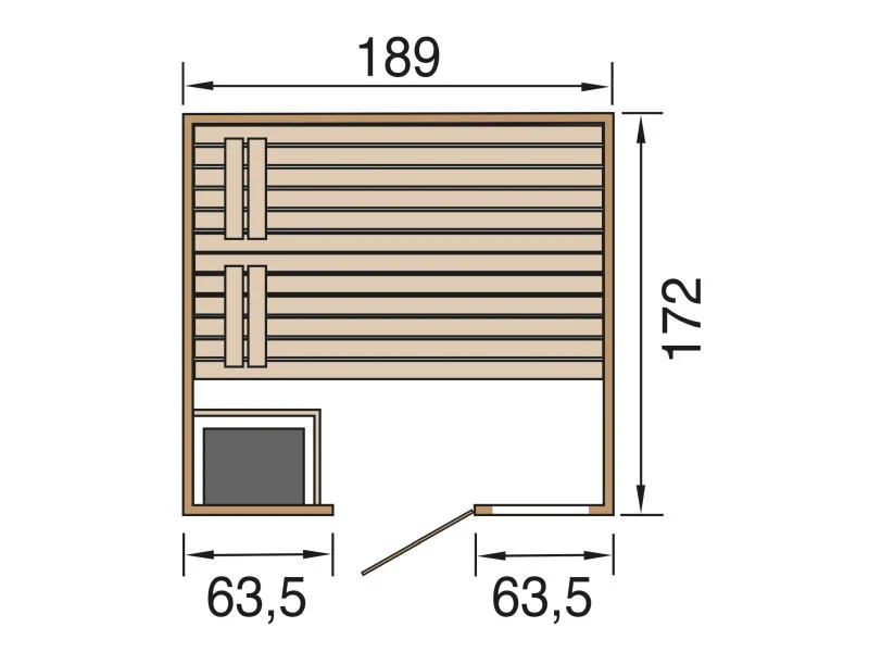 Weka Massivholzsauna Valida 3 GTF Sparset inkl. 9 kW Kompakt-Ofenset und Sauna-Leuchtenset - Image 2