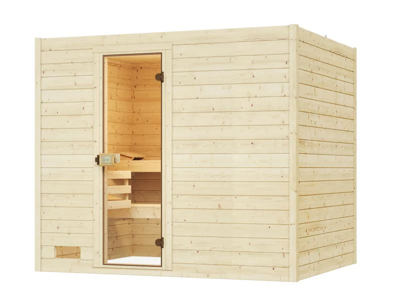 Weka Massivholzsauna Valida 4 GT, inkl. 7,5 kW Bioofen digitale Steuerng (BioS), Ganzglastür - Image 3