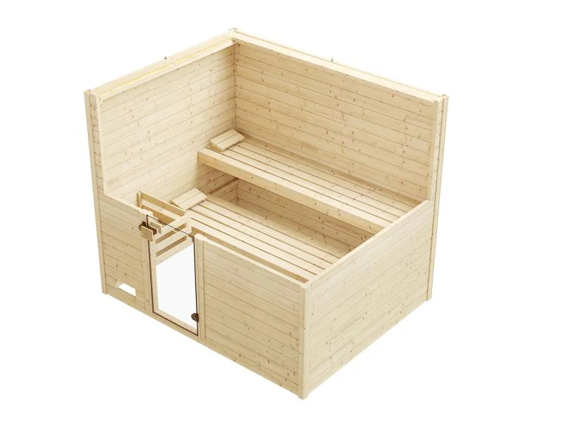 Weka Massivholzsauna Valida 4 GT, inkl. 7,5 kW Bioofen digitale Steuerng (BioS), Ganzglastür - Image 5