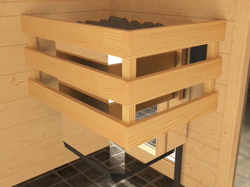 Weka Massivholzsauna Valida 4 GT, inkl. 9 kW Bioofen digitale Steuerng (BioS), Ganzglastür - Image 7