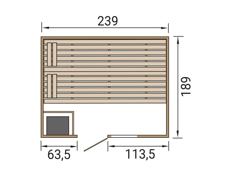 Weka Massivholzsauna Valida 4 GTF, inkl. 9 kW Bioofen digitale Steuerng (BioS), Ganzglastür und Fens - Image 3
