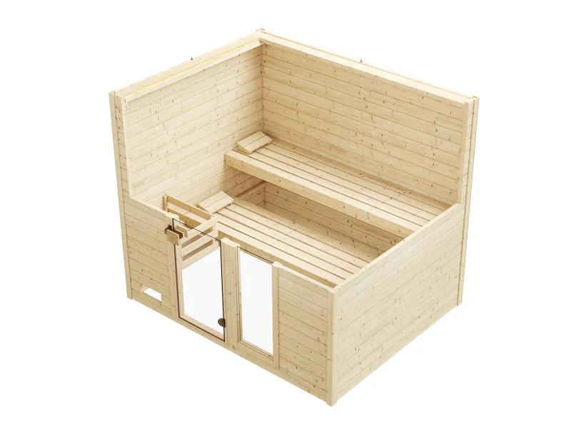 Weka Massivholzsauna Valida 4 GTF, inkl. 9 kW Bioofen digitale Steuerng (BioS), Ganzglastür und Fens - Image 5