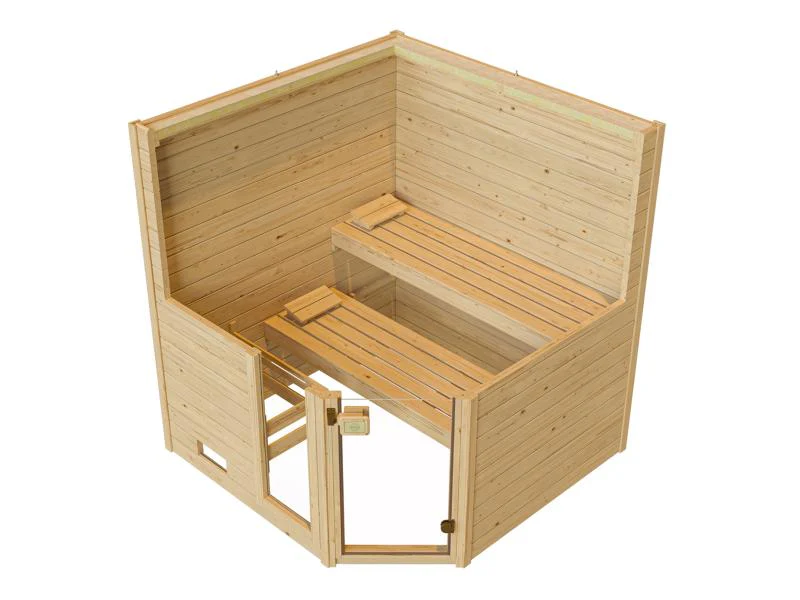 Weka Massivholzsauna Valida Eck 1,8 GT, inkl. 5,4 kW Ofen Kompakt integr. Steuerung - Image 5