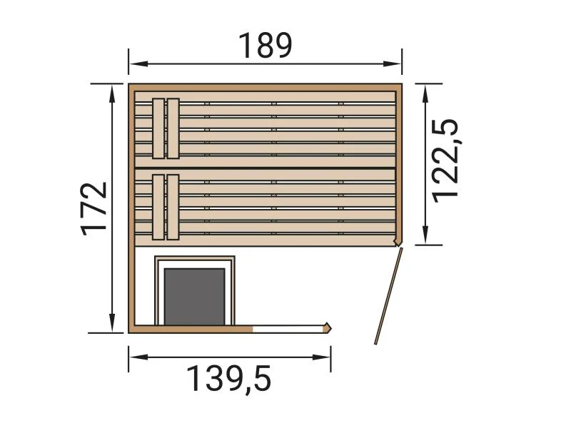 Weka Massivholzsauna Valida Eck 1,8 GTF, inkl. 4,5 kW Ofen mit digitaler Steuerung, mit Ganzglastür - Image 3