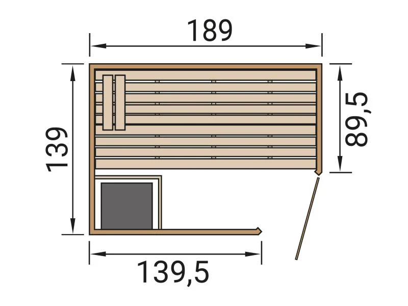 Weka Massivholzsauna Valida Eck 1 GT, inkl. 4,5 kW Ofen digitale Steuerung (OS) - Image 2