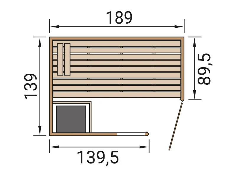 Weka Massivholzsauna Valida Eck 1 GTF, inkl. 7,5 kW Ofen digitale Steuerung (OS), mit Ganzglastür un - Image 3