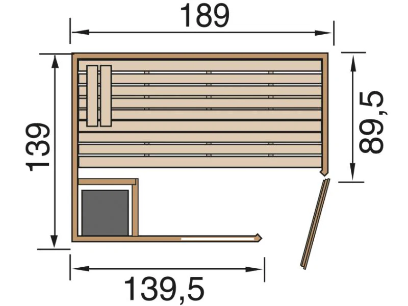 Weka Massivholzsauna Valida Eck 1 GTF Sparset 1 inkl. 4,5 kW Kompakt-Ofenset, Sauna-Leuchtenset, Zub - Image 3