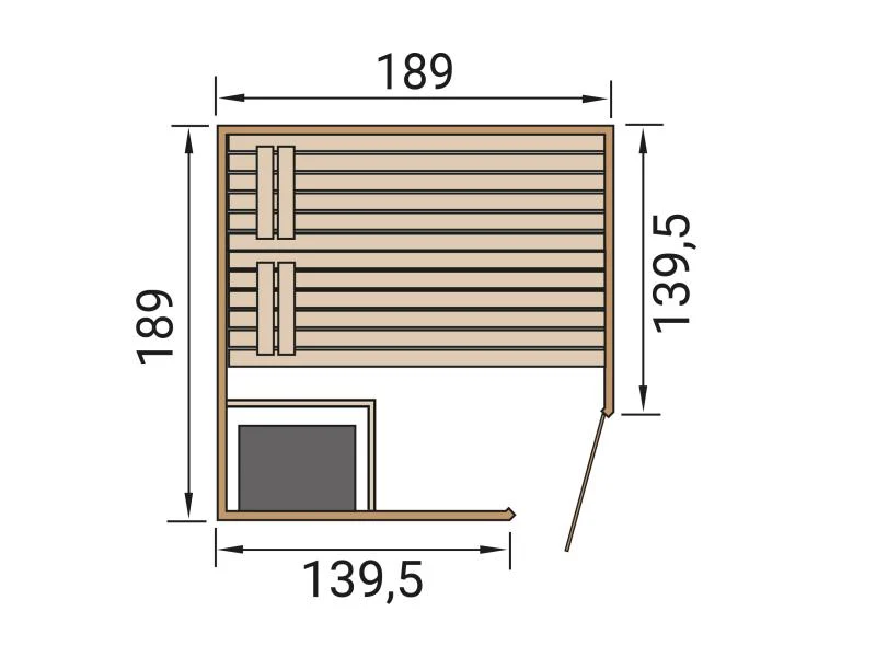 Weka Massivholzsauna Valida Eck 2 GT, inkl. 5,4 kW Ofen Kompakt mit integr. Steuerung, Ganzglastür - Image 3