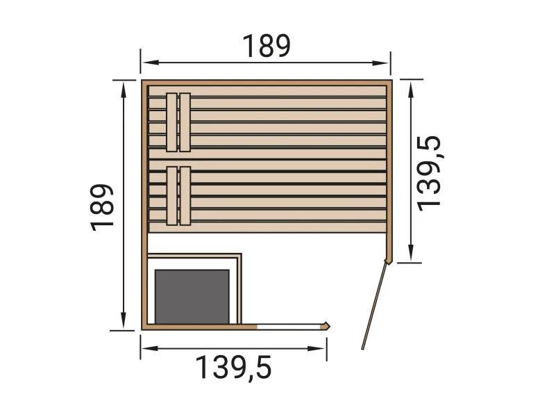 Weka Massivholzsauna Valida Eck 2 GTF, inkl. 5,4 kW Ofen Kompakt integr. Steuerung, Ganzglastür und - Image 3