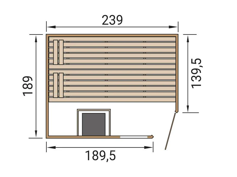 Weka Massivholzsauna Valida Eck 3 GTF, inkl. 7,5 kW Ofen mit digitaler Steuerung (OS), Ganzglastür u - Image 3
